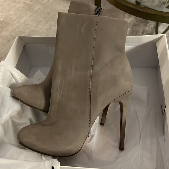 Schutz Hi Heeled Platform Suede Booties - Picture 2 of 11